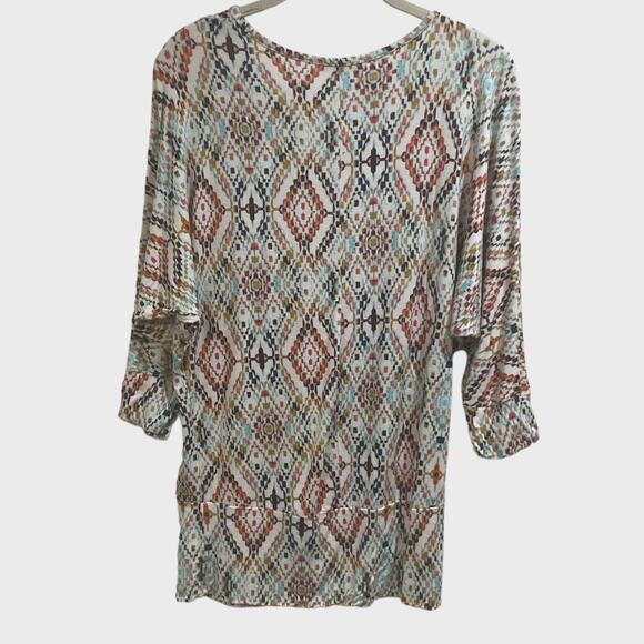 Market Spruce  Diamond V Neck tunic  3/4 Sleeves Stitch Fix size Medium - Picture 5 of 12